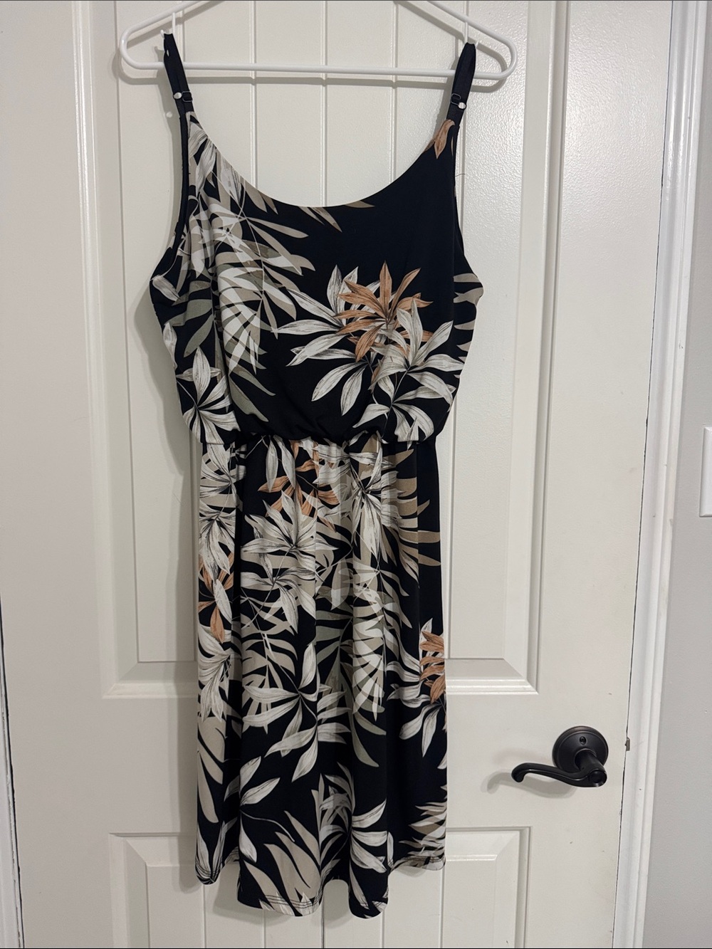Eclipse Black Leaf-Print Wrap Top